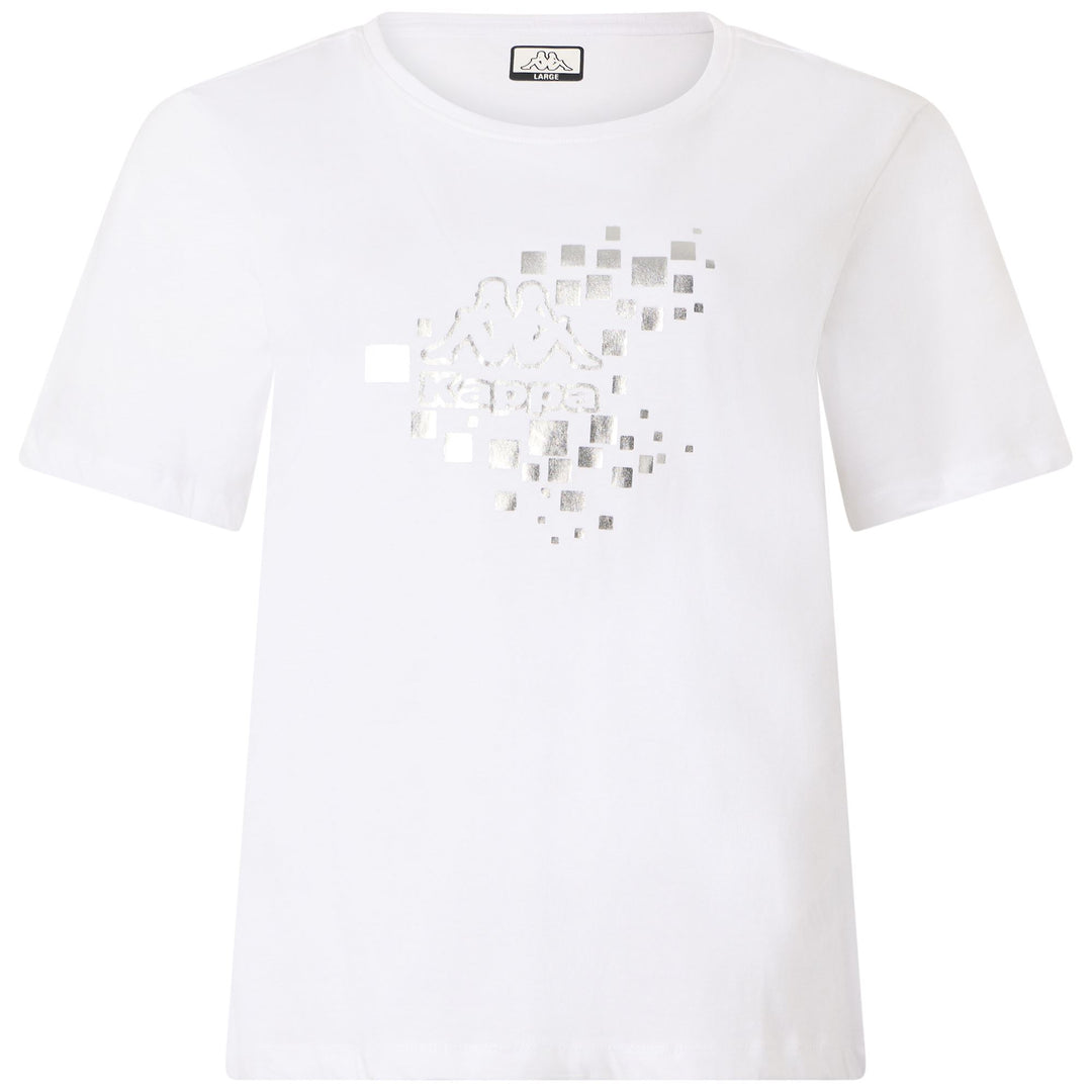 Grey White Women's Sportstyle T-Shirt with Graphic Print 01