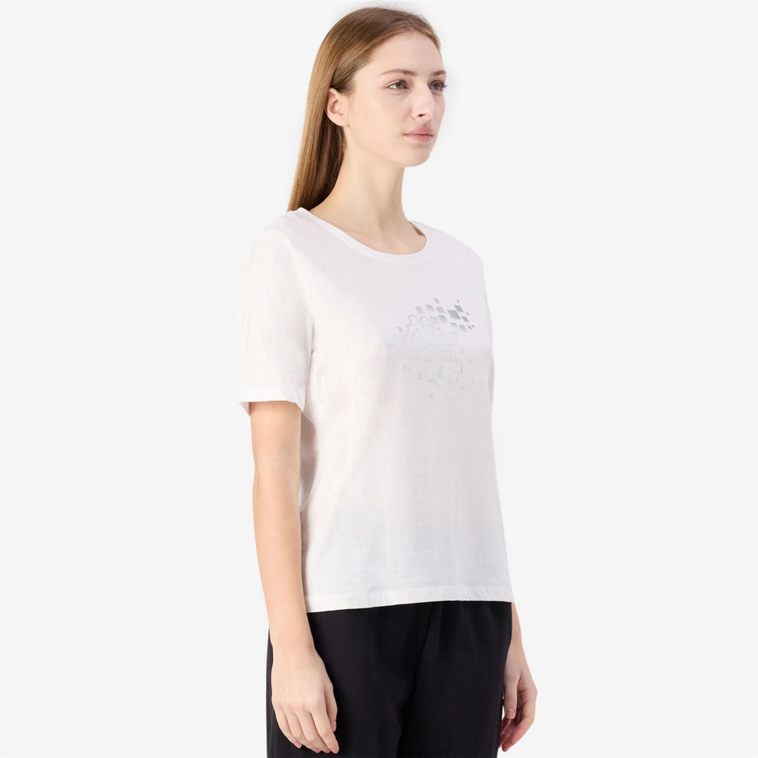 Grey White Women's Sportstyle T-Shirt with Graphic Print main