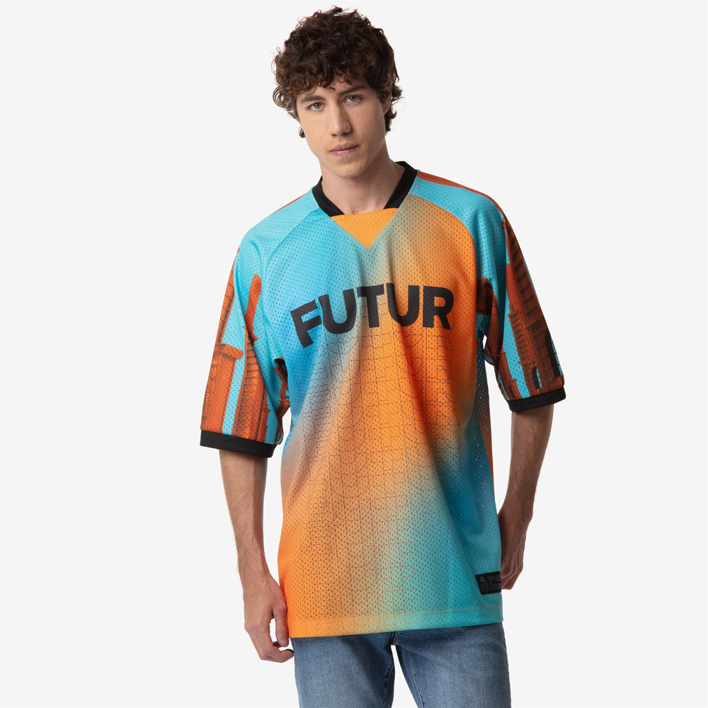 T-ShirtsTop Man AUTHENTIC MUSAI KFF T-Shirt ORANGE-TURQUOISE-BLACK Detail (jpg Rgb)			