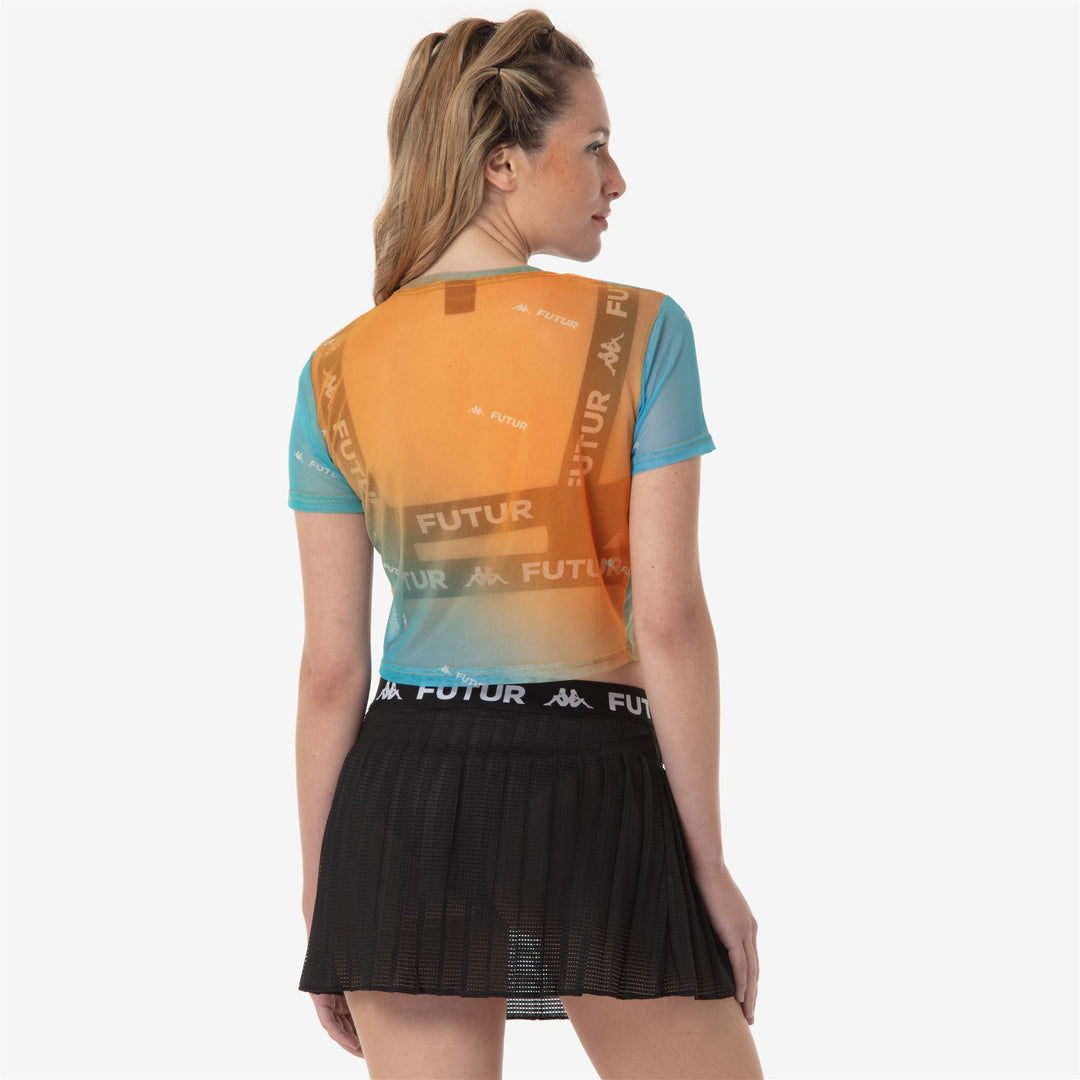 T-ShirtsTop Woman AUTHENTIC DOAL KFF Top ORANGE-TURQUOISE-WHITE Detail Double				