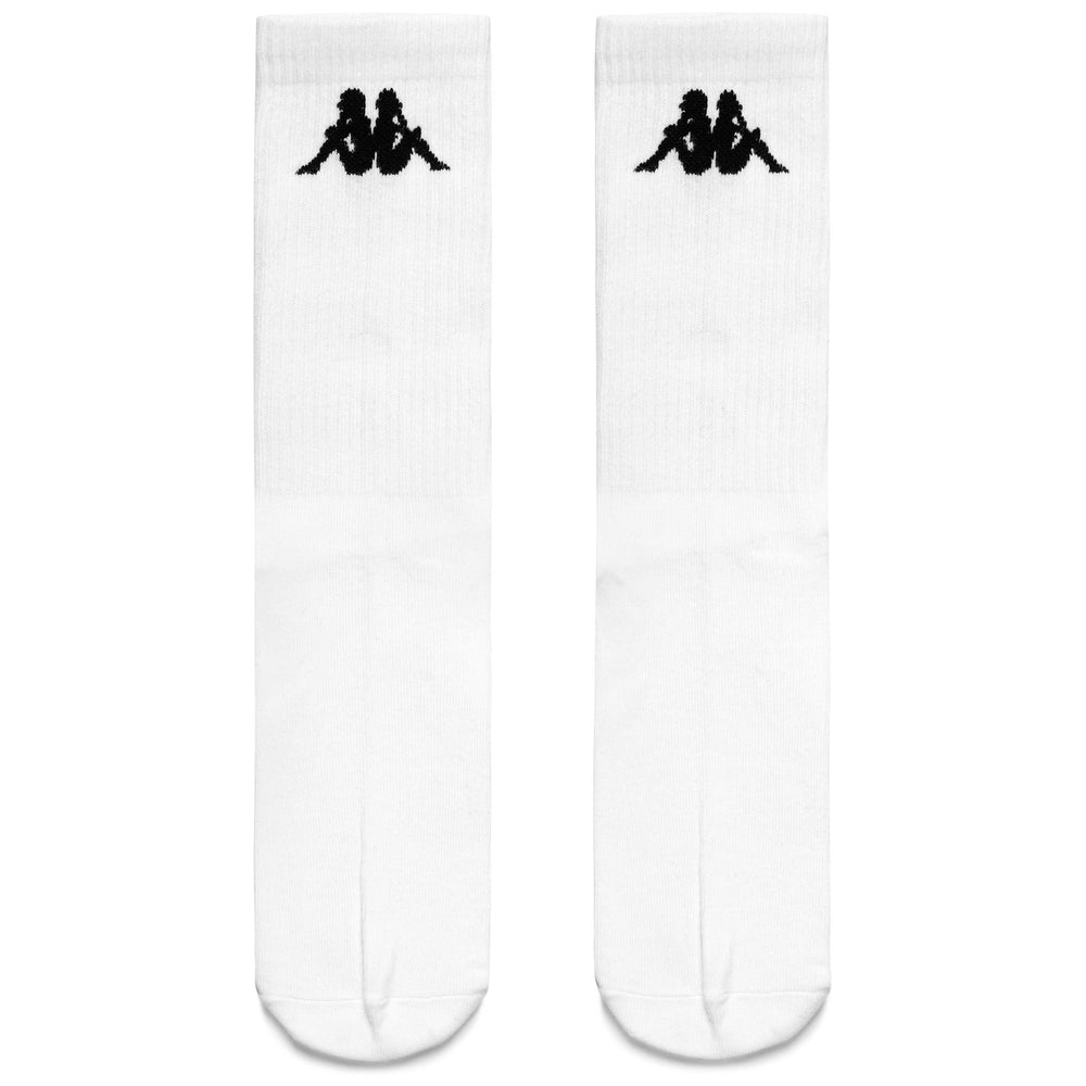 White Unisex Sportswear Crew Socks with Logo 02