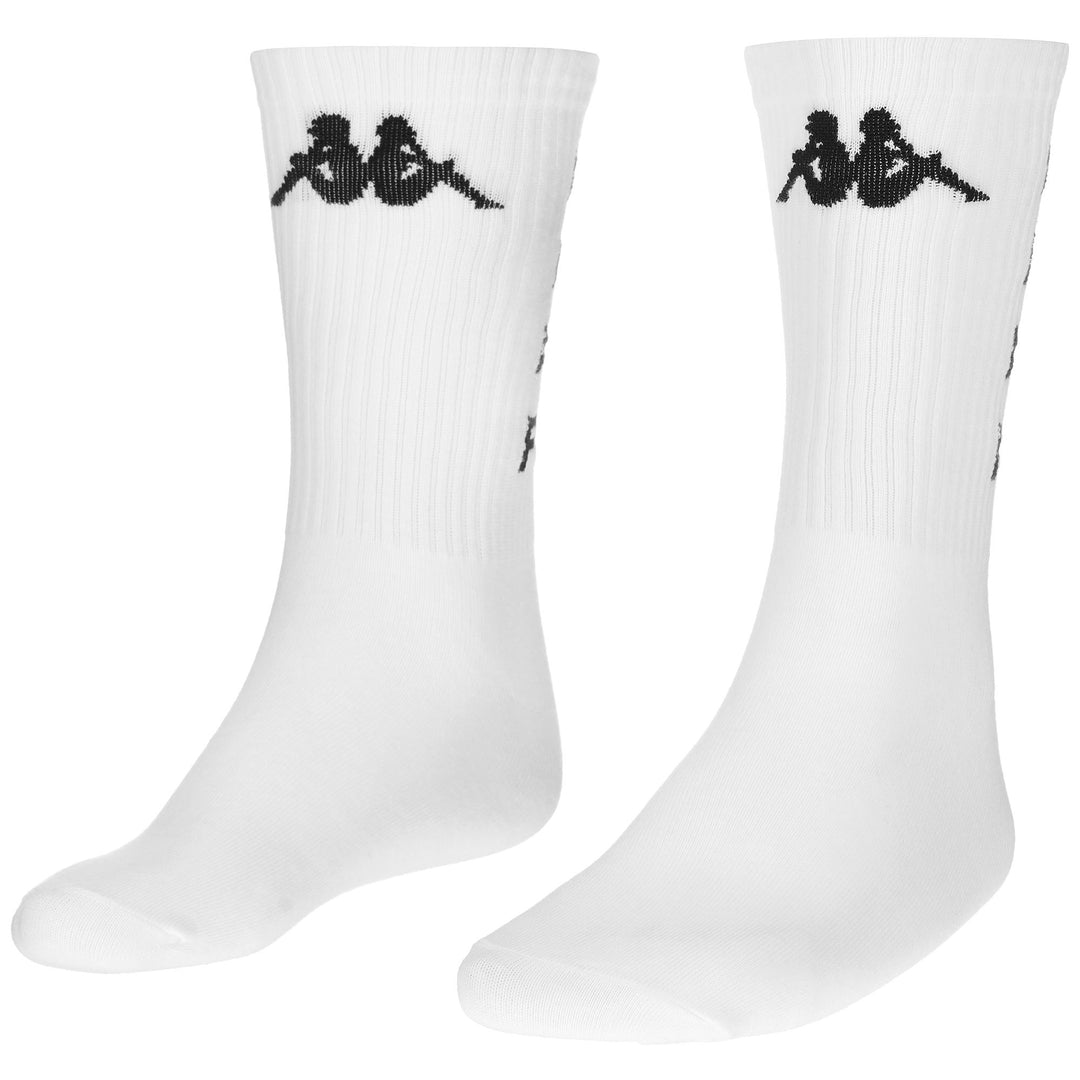 White Unisex Sportswear Crew Socks with Logo 01