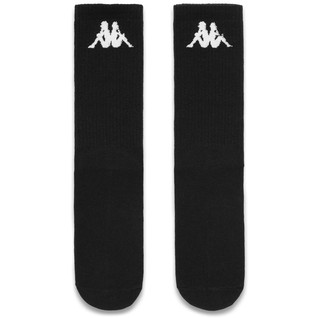 Black Unisex Sportswear Crew Socks with Front Logo main