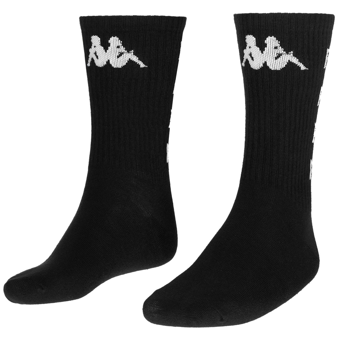 Calzini sportivi unisex neri con logo frontale 01