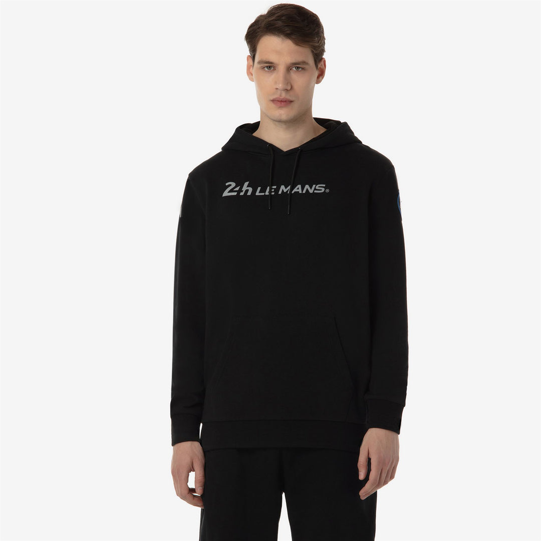 Black Men's Regular Fit Cotton Hoodie for 24h Le Mans Motor Racing main