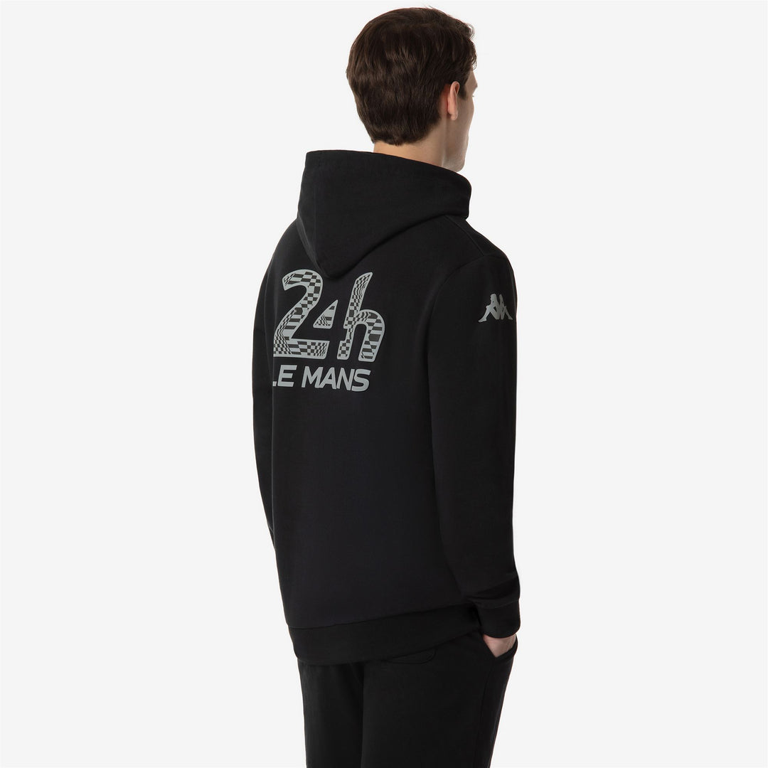 Black Men's Regular Fit Cotton Hoodie for 24h Le Mans Motor Racing main