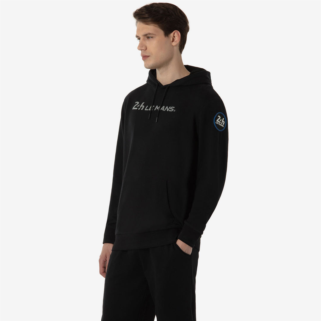 Black Men's Regular Fit Cotton Hoodie for 24h Le Mans Motor Racing main