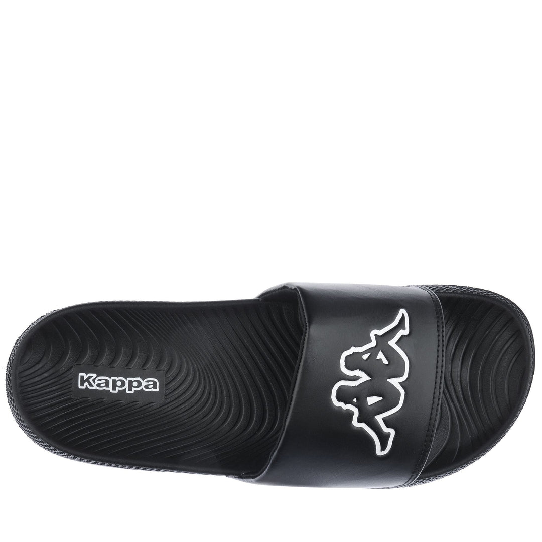 Black and White Unisex Sport Flip-Flops with Massage Outsole main