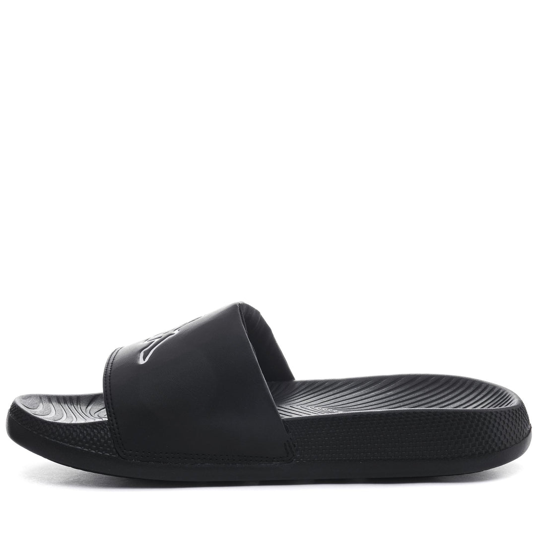 Black and White Unisex Sport Flip-Flops with Massage Outsole main