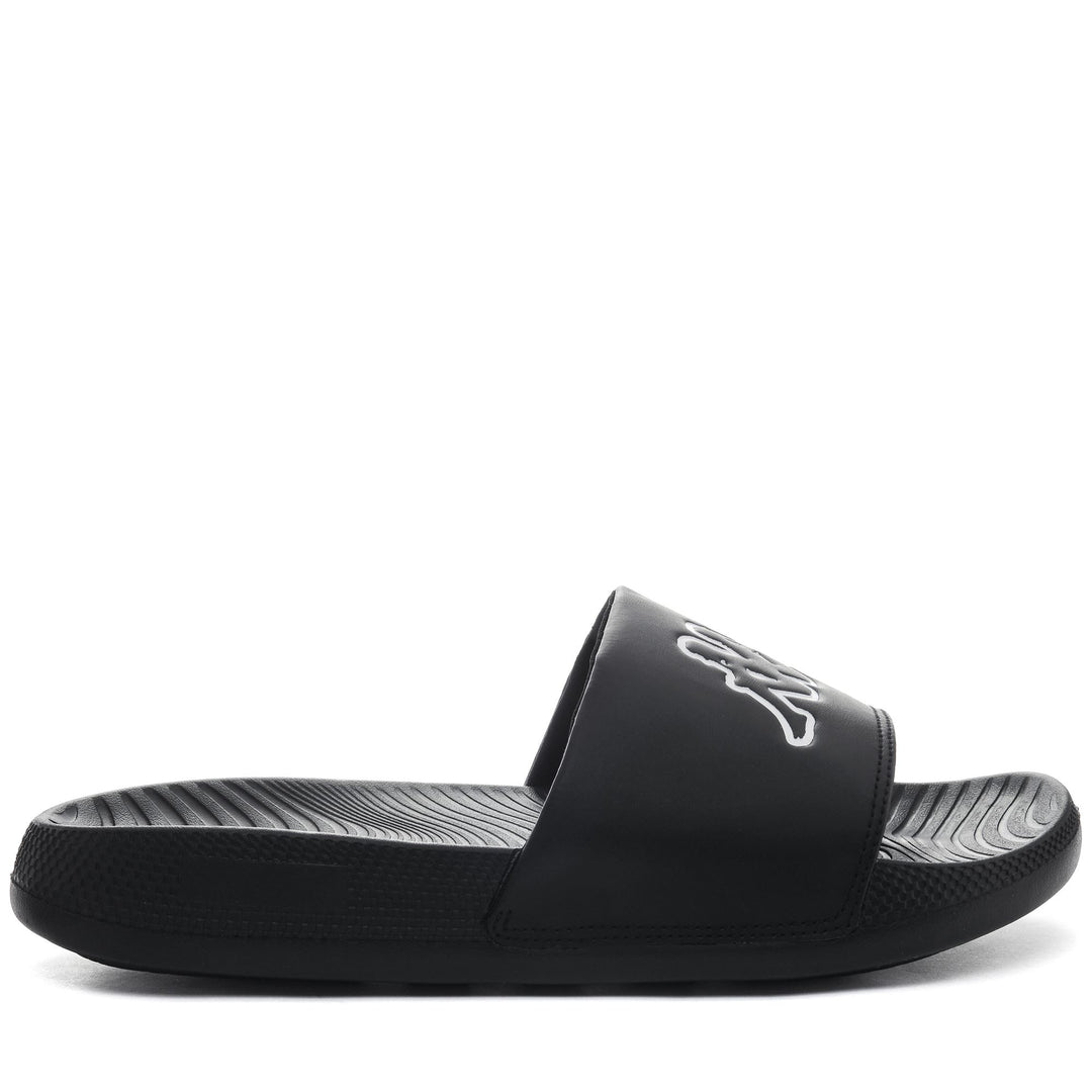 Black and White Unisex Sport Flip-Flops with Massage Outsole main