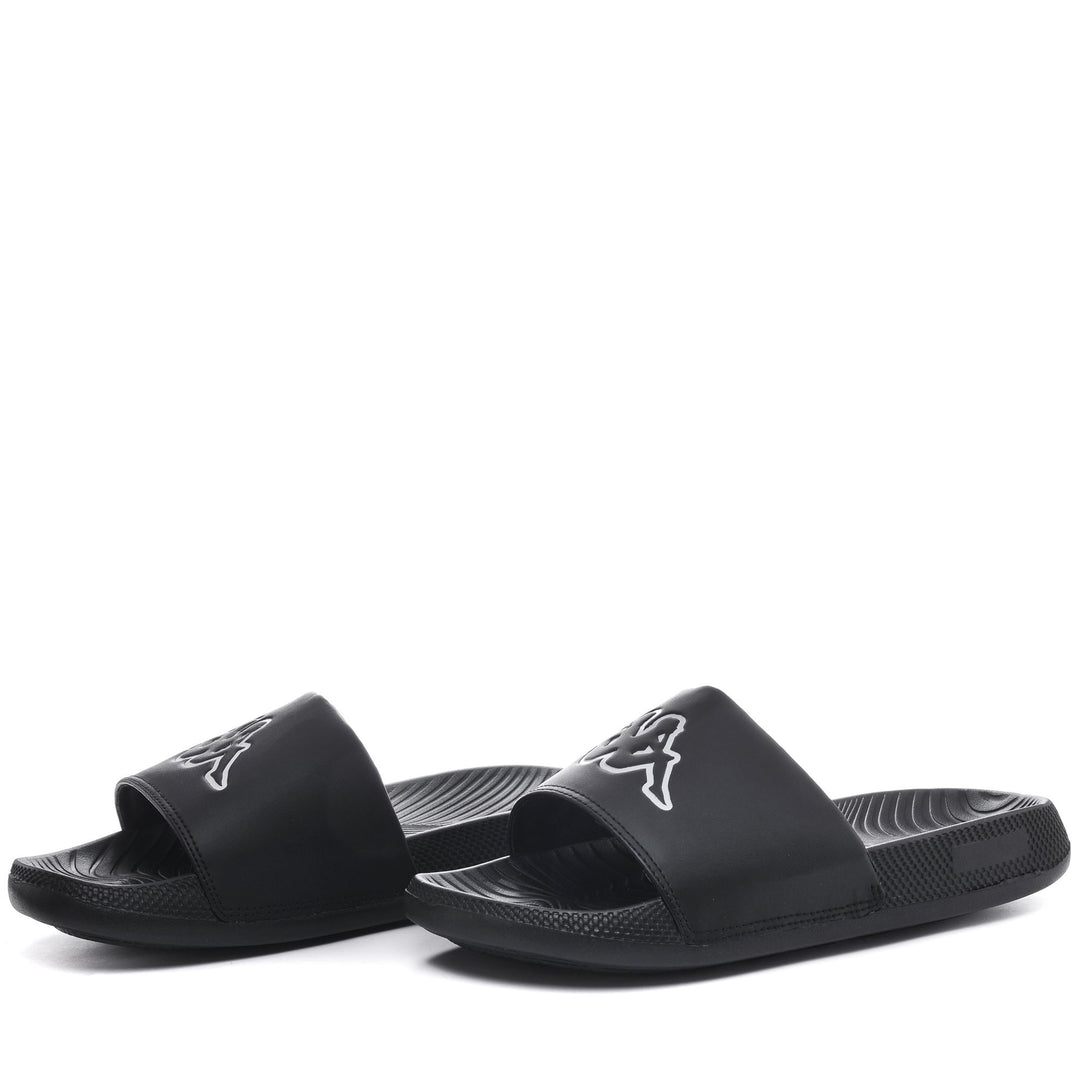 Black and White Unisex Sport Flip-Flops with Massage Outsole 01