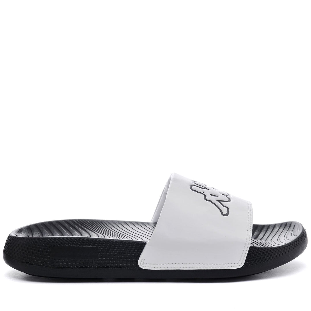 White Unisex Stripe Flip-Flops with Massage Outsole main
