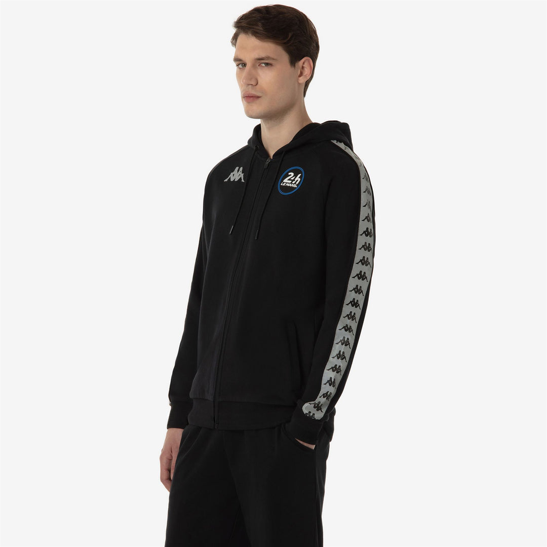 Black Men's Regular Fit Cotton Hoodie for Motor Racing main