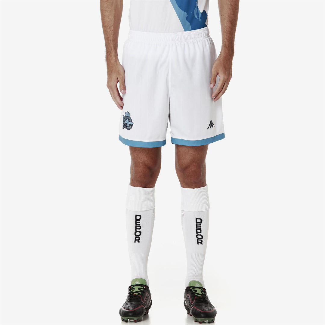 White Men's Regular Fit Deportivo de La Coruña Football Shorts main