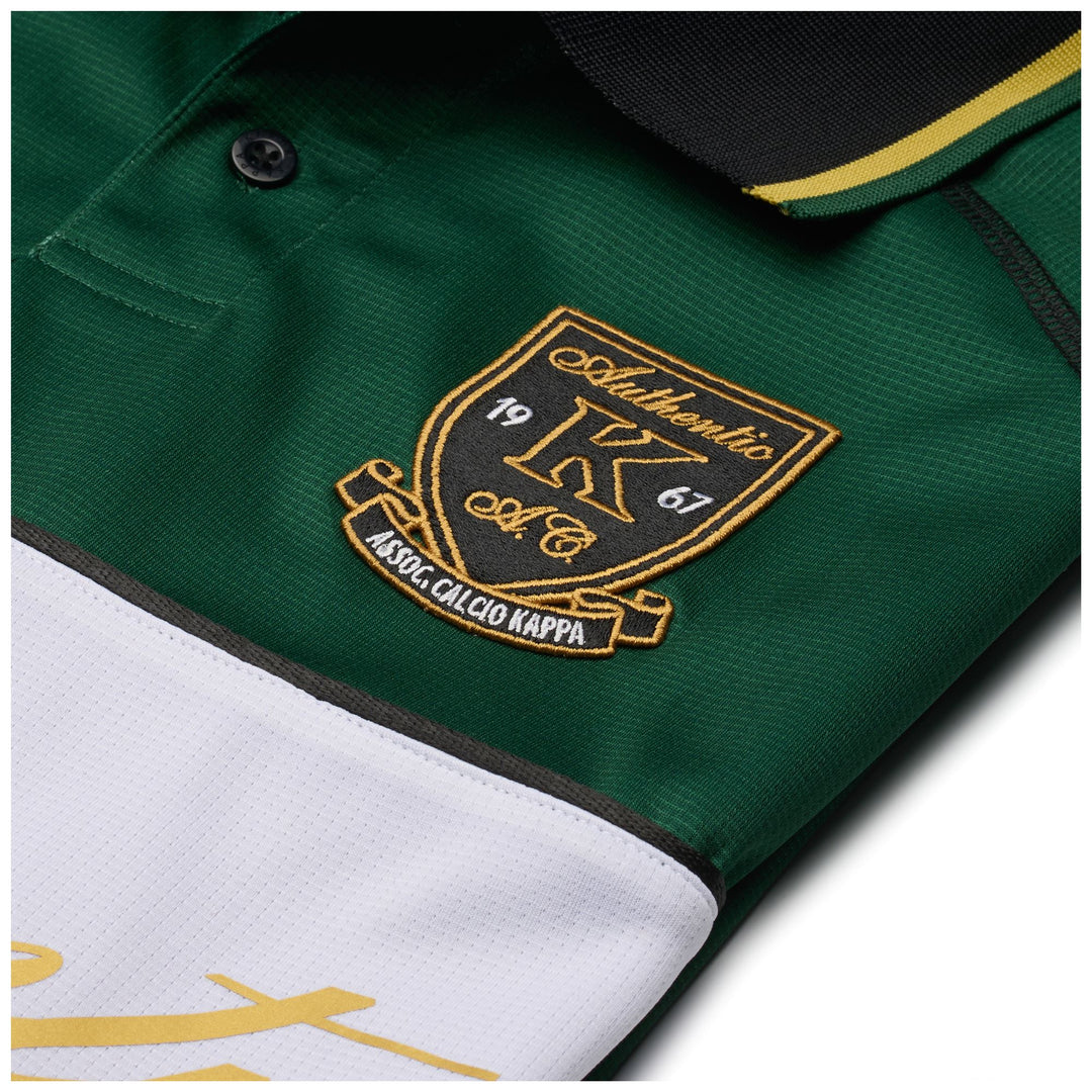 Polo de sport vert pour homme, coupe confortable main