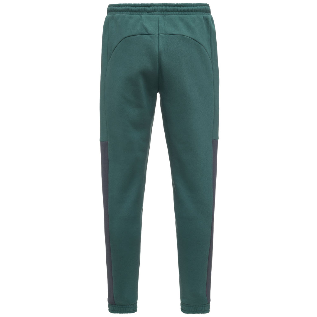 Green men's sport trousers in brushed fleece with elastic waist main