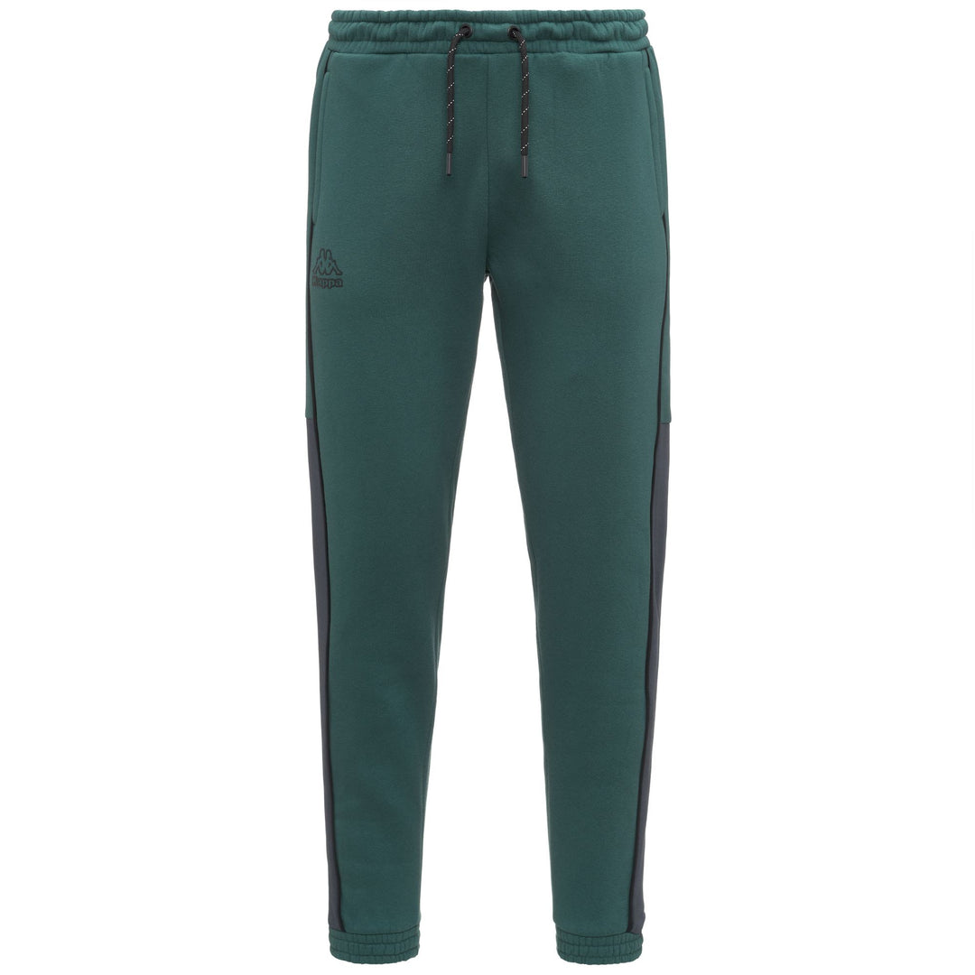 Pantalón deportivo verde para hombre en felpa cepillada con cintura elástica. 01