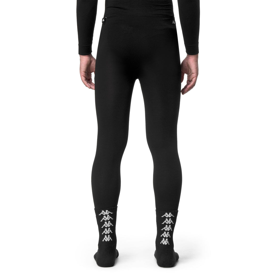 Sous-vêtements thermiques longs unisexes noirs en laine mélangée pour le ski main