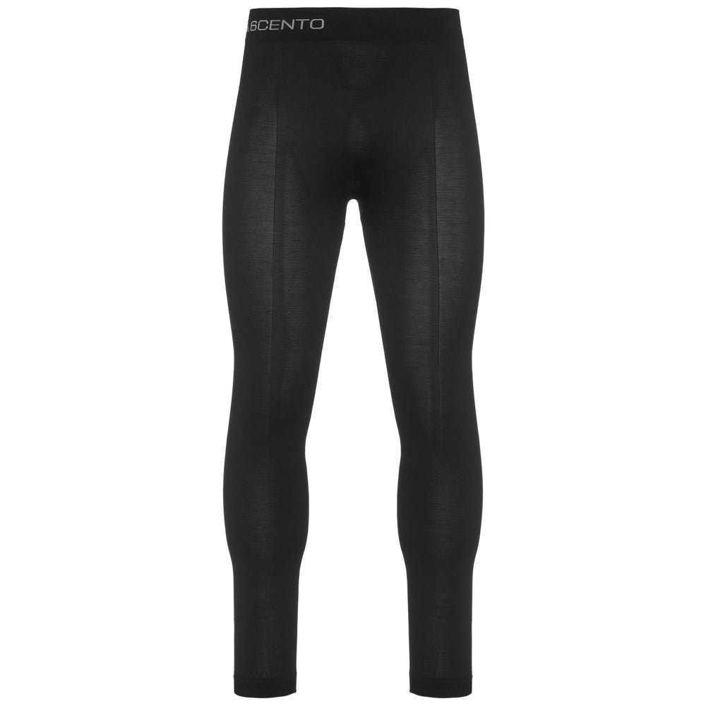 Black Unisex Long Wool Ski Underpants with Thermoregulation 02