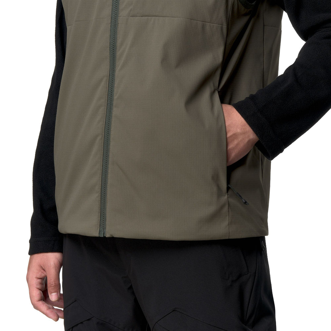 Green Men's Ski Vest with Water Protection and Breathability Technologies main