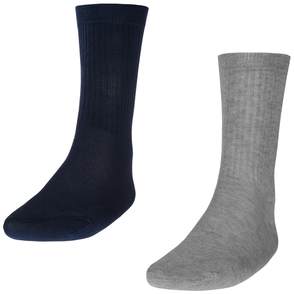 Navy Grey Men's Training Quarter High Socks Set 02