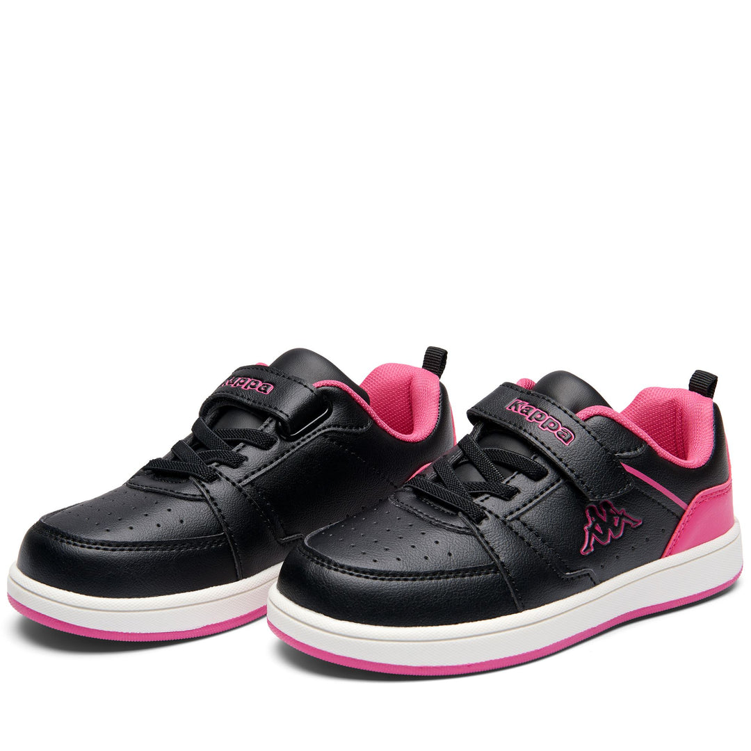 Black Fuchsia Kids' Low Cut Sneakers with Elastic Closure 01