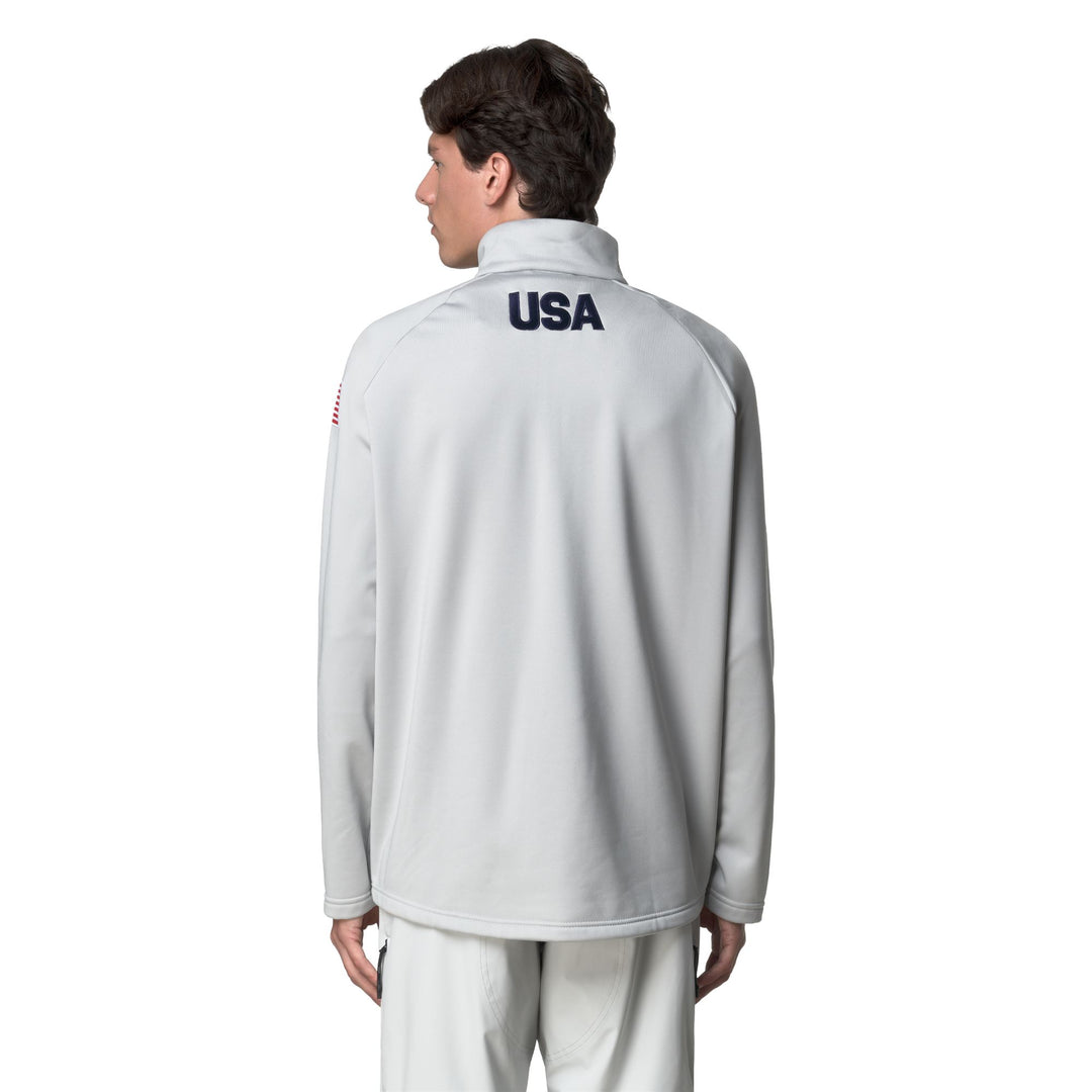 Cárdigan unisex de polar gris claro con media cremallera main