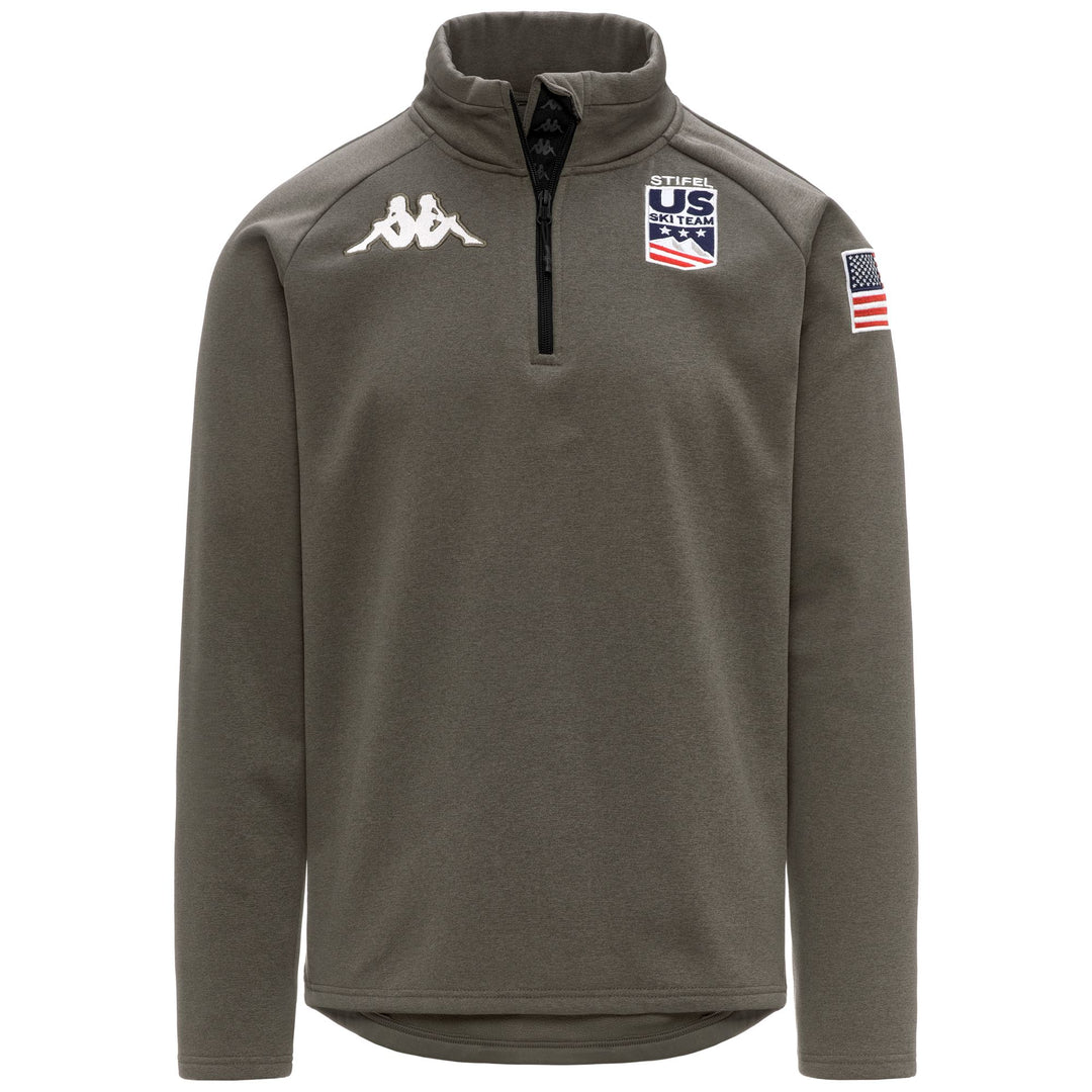 Cárdigan unisex de polar verde con media cremallera y corte entallado main