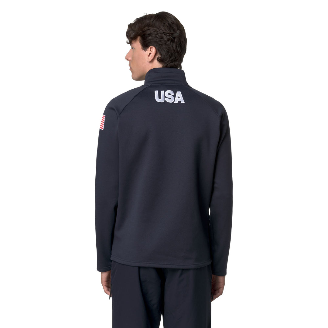 Cárdigan unisex de polar azul de corte entallado con media cremallera main