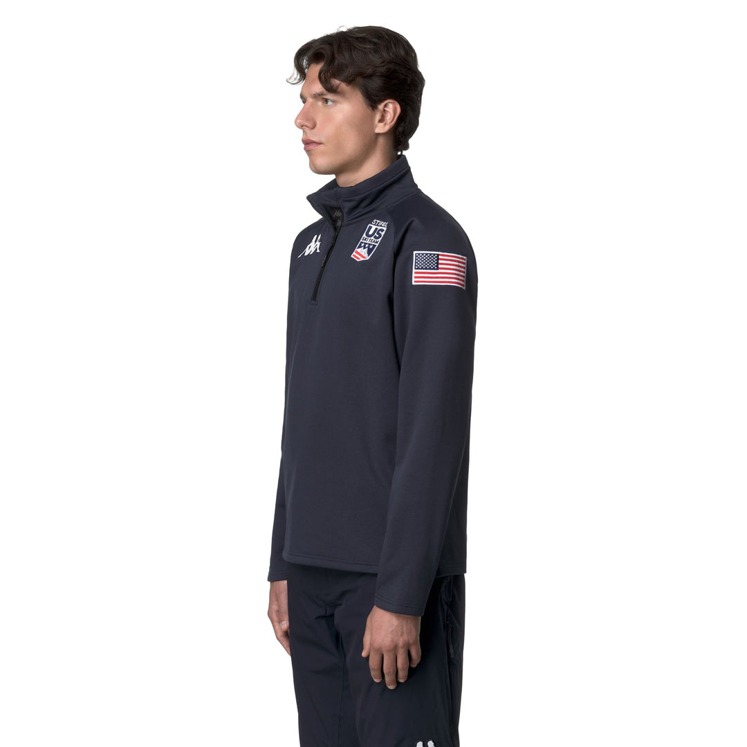 Blue Unisex Slim Fit Fleece Cardigan for Skiing main