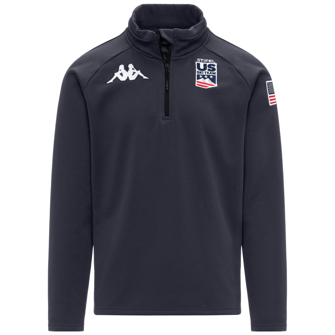 Cárdigan unisex de polar azul de corte entallado con media cremallera main