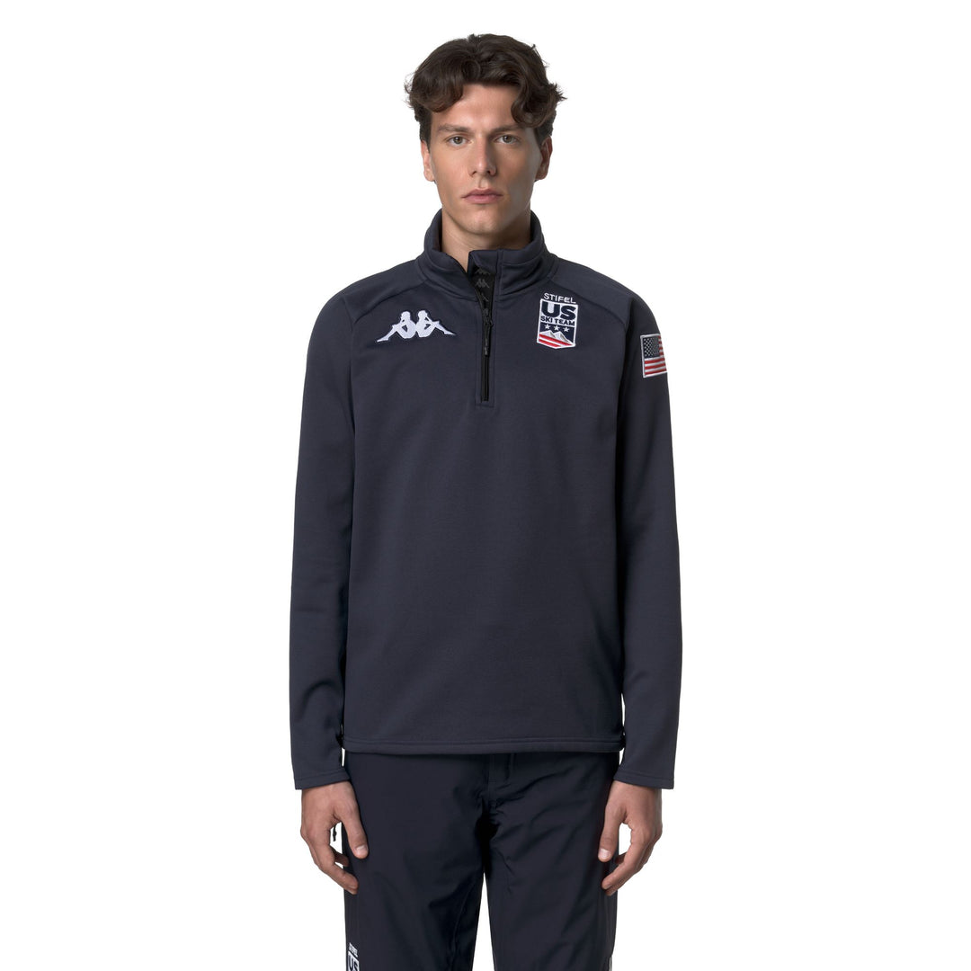 Blue Unisex Slim Fit Fleece Cardigan with Half Zip 01