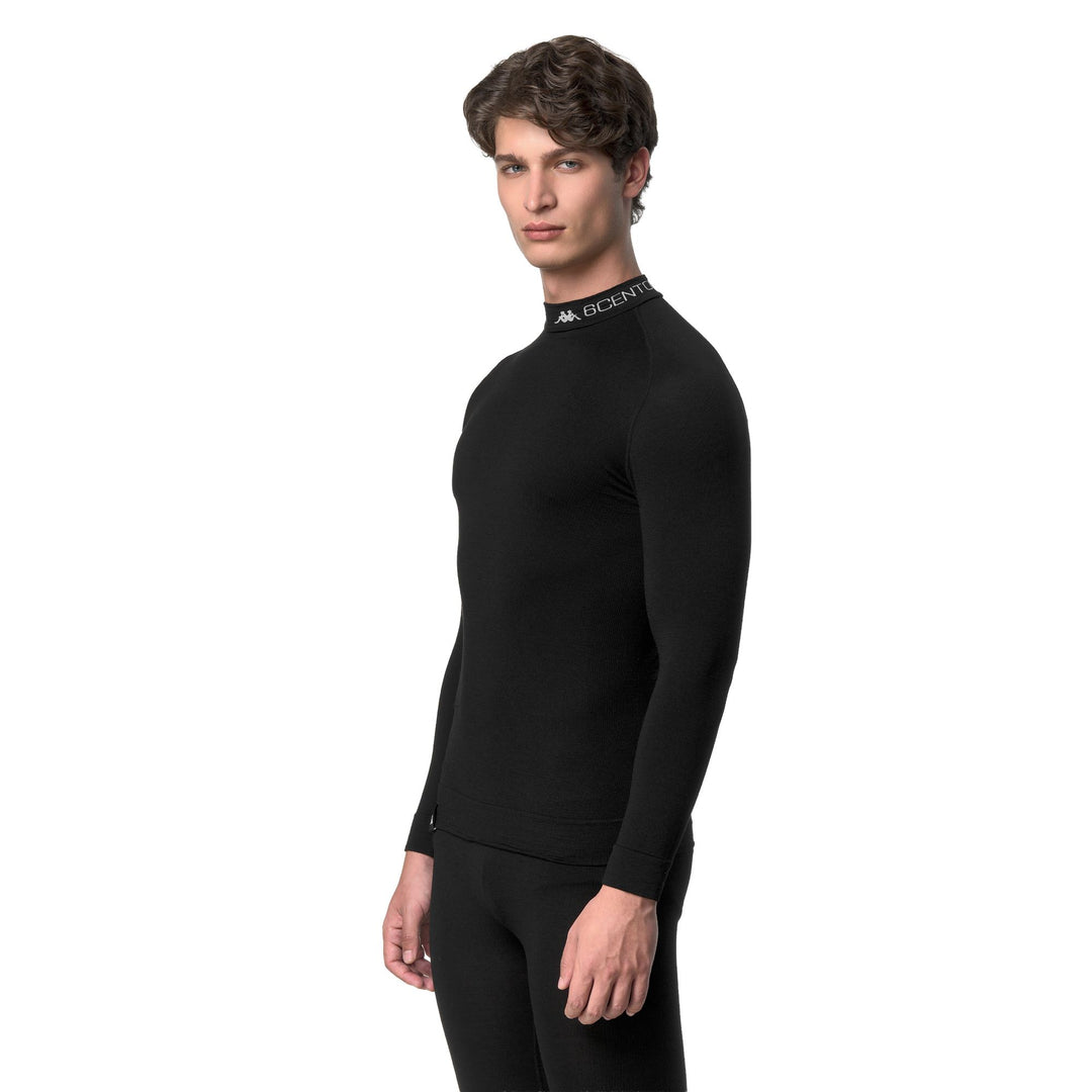 Black Unisex Thermal Wool Ski Base Layer Top main