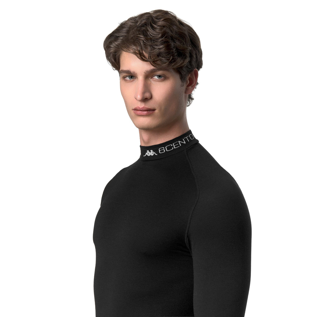 Black Unisex Thermal Wool Ski Base Layer Top main