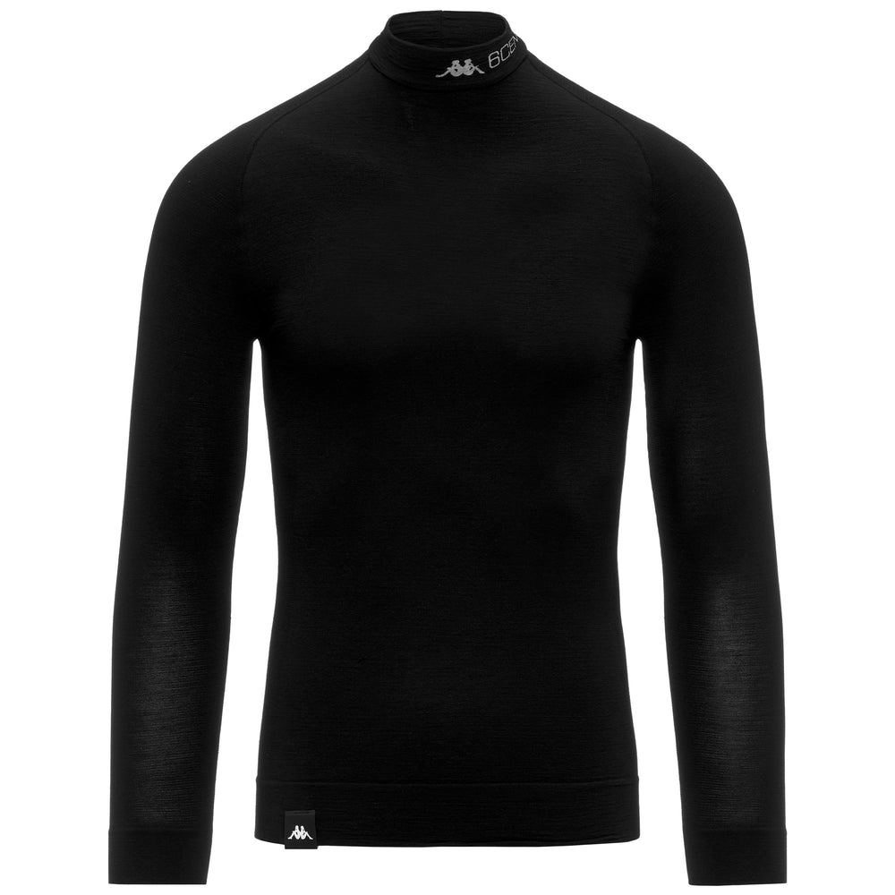 Black Unisex Wool Blend Ski Base Layer Top 02