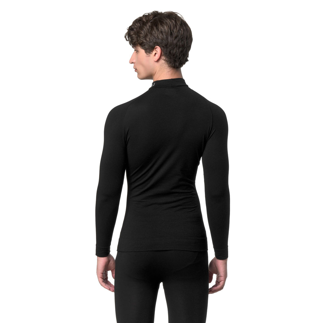 Black Unisex Thermal Wool Ski Base Layer Top main