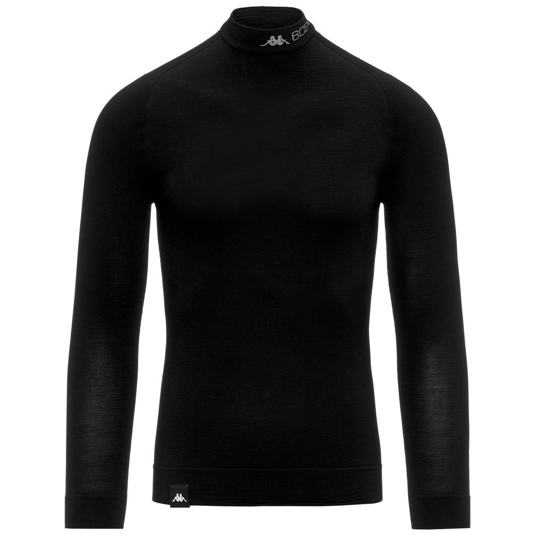 Black Unisex Thermal Wool Ski Base Layer Top main