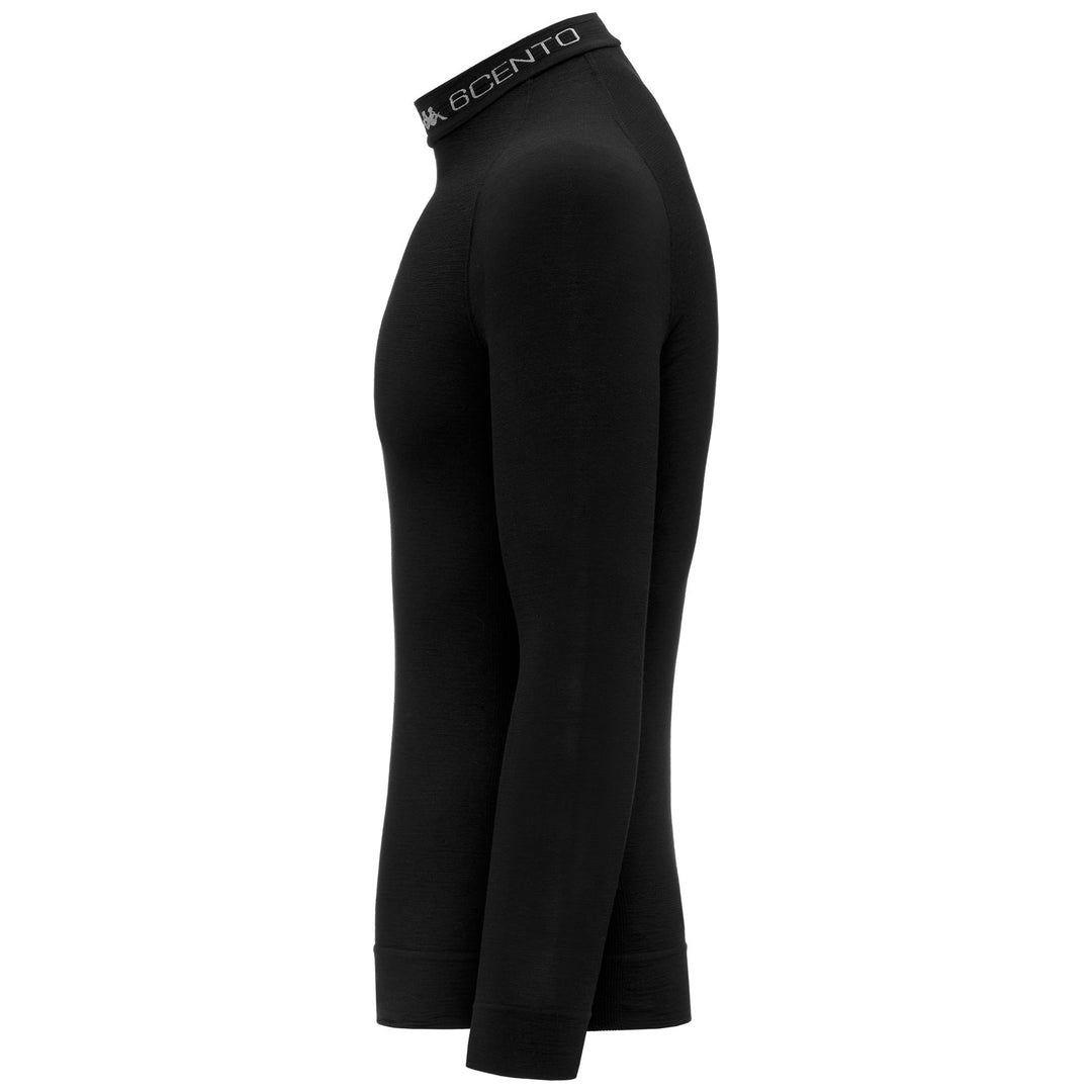 Black Unisex Thermal Wool Ski Base Layer Top main