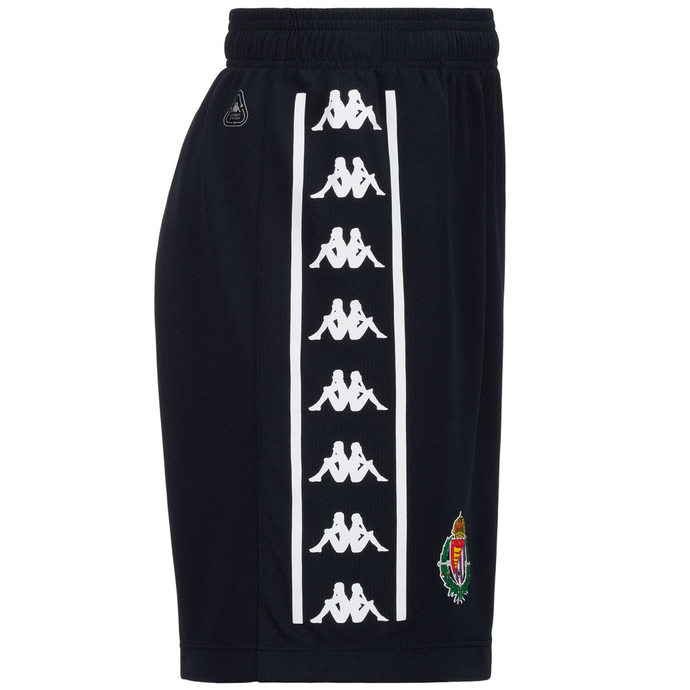 Black Men's Regular Fit Real Valladolid Football Shorts in Jacquard Fabric 02