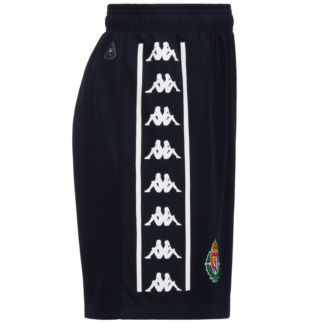 Black Men's Regular Fit Real Valladolid Football Shorts in Jacquard Fabric main