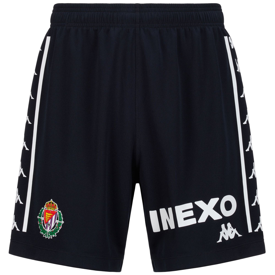 Black Men's Regular Fit Real Valladolid Football Shorts in Jacquard Fabric 01