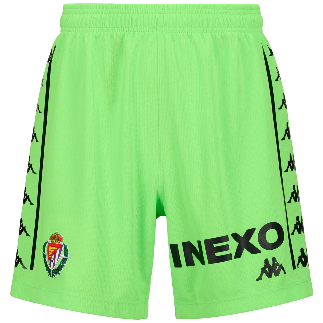 Pantalones cortos deportivos reciclados para hombre en verde neón con protección Hydro-Way 01