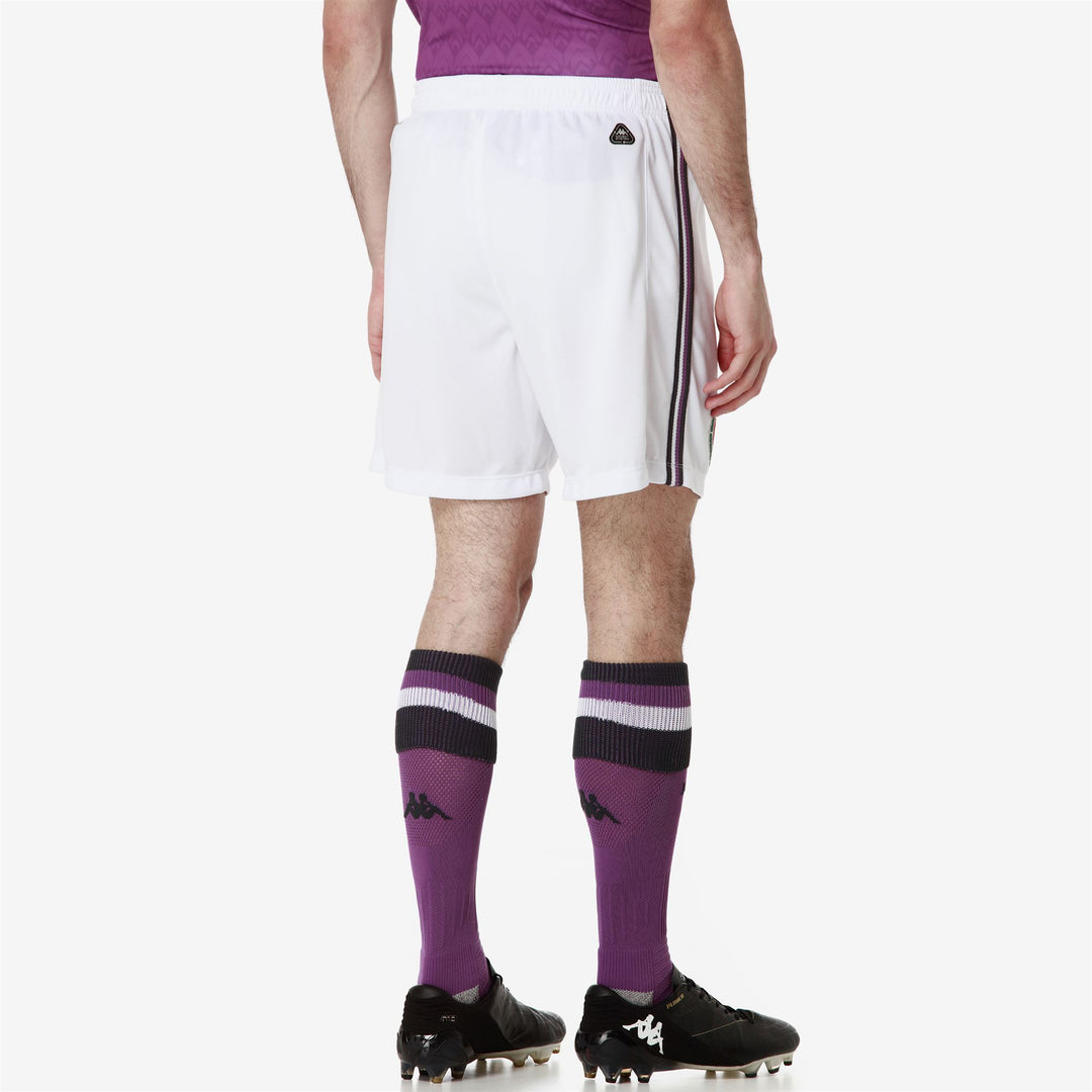 Pantaloncini da calcio Real Valladolid da uomo bianchi in tessuto jacquard main