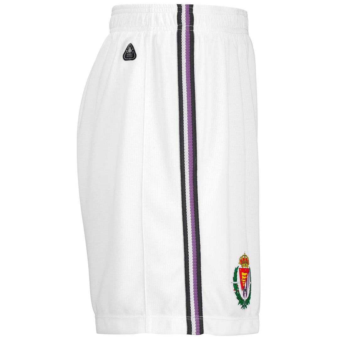 Pantaloncini da calcio Real Valladolid da uomo bianchi in tessuto jacquard main