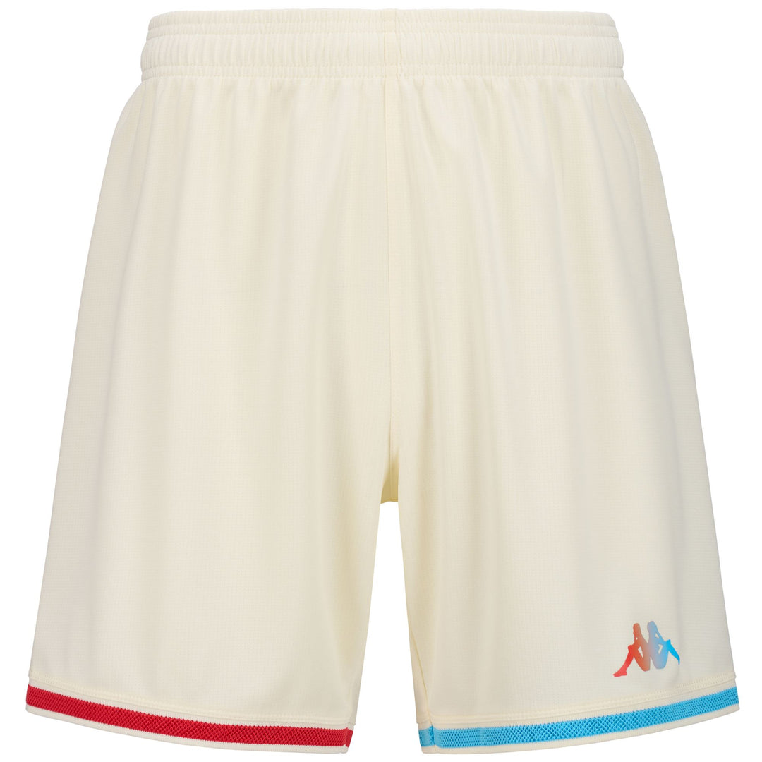 Pantalones cortos deportivos blancos para hombre, confeccionados en tejido reciclado con protección Hydro-Way. 01