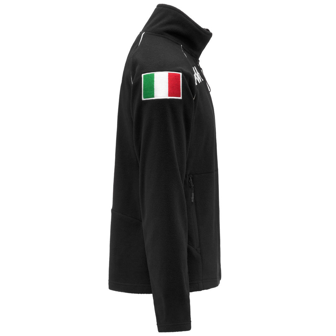 Black Men's Slim Fit Fleece Jacket with Zip Pockets main