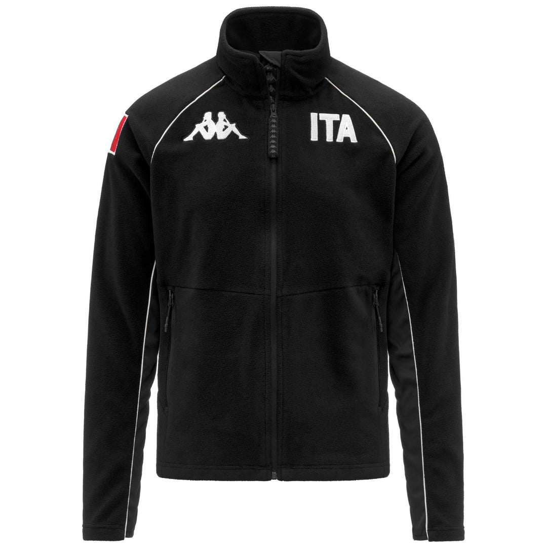 Black Men's Slim Fit Fleece Jacket with Zip Pockets main