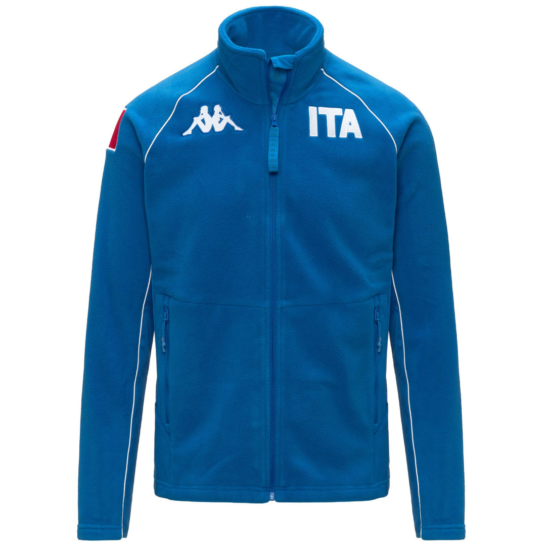 Brilliant blue Men's Fleece Jacket with Slim Fit and Zip Pockets 01