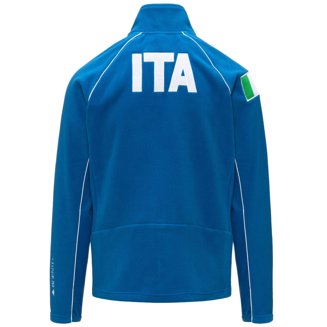 Brilliant blue Men's Fleece Jacket with Slim Fit and Zip Pockets main