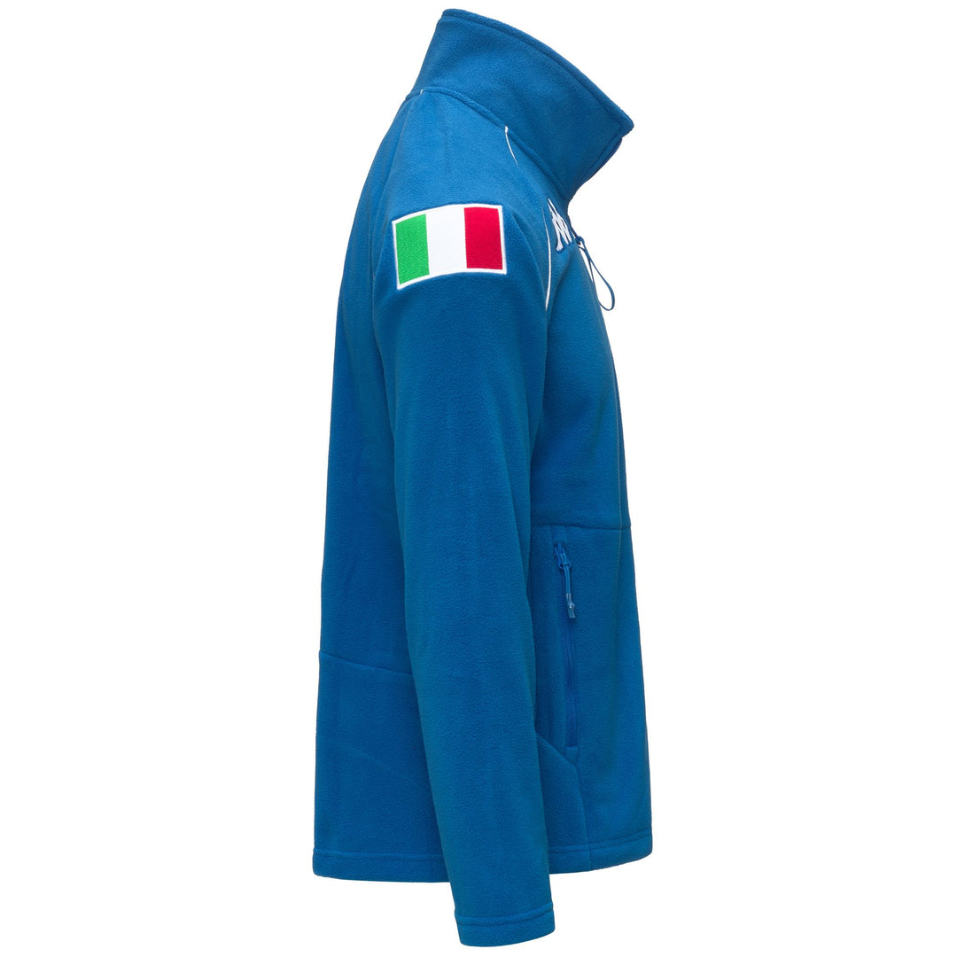 Brilliant blue Men's Fleece Jacket with Slim Fit and Zip Pockets main